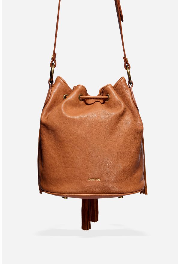 ITALIAN LEATHER FRINGE BUCKET BAG - Image 3